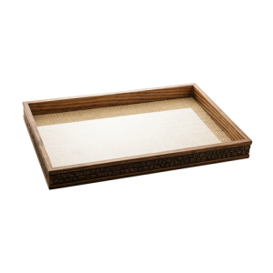 BANDEJA MAD COQUINHO C SISAL NATURAL 45x30x4cm 13445
