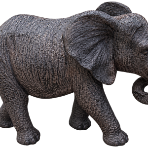 Escultura de elefante em perfil