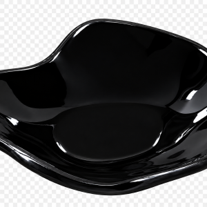 Prato Orgânico Preto em Cerâmica Glossy