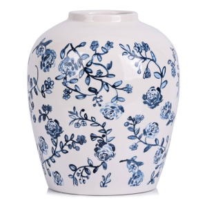 VASO CERAMICO IMPORT J290-L (BRANCO FL AZUL)